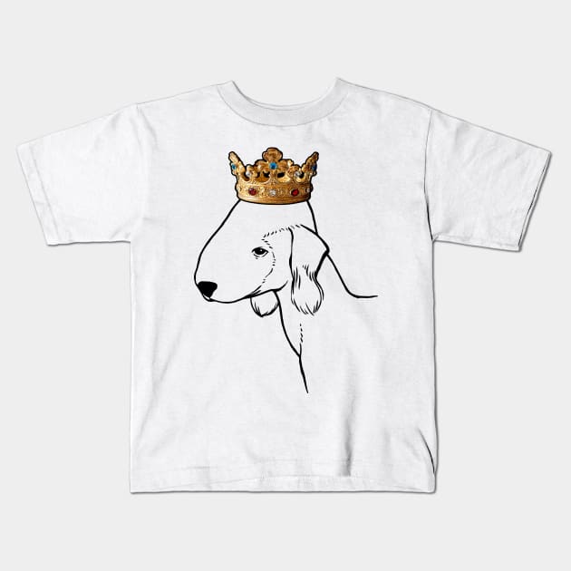 Bedlington Terrier Dog King Queen Wearing Crown Kids T-Shirt by millersye